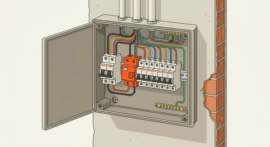 Tablero eléctrico con térmicas y disyuntor diferencial